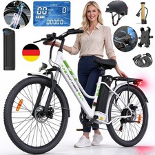 Bicicleta Eléctrica 26" City E-Bike 250W 36V 15Ah Pedelec 7 Velocidades Mujer Hombre 100km
