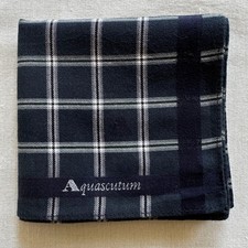 Vintage Handkerchief Cotton Black White Check Plaid Classic Pocket Square 19"