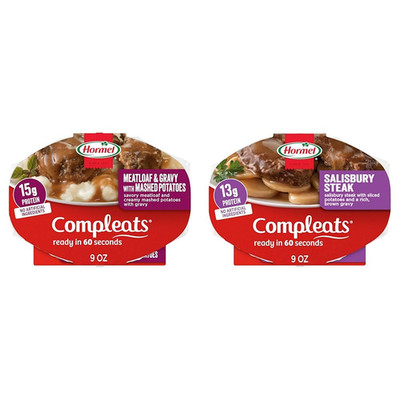 HORMEL  Meatloaf & Gravy with Mashed Potatoes and HORMEL  Salisbury Steak Microw