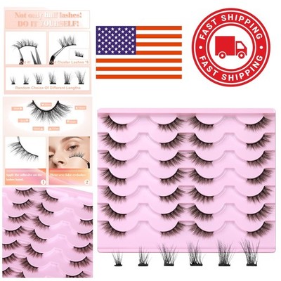 Half Lashes Mink Natural Cat Eye Wispy False Eyelashes for Dramatic Look