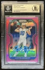 2020 Panini Prizm Justin Herbert Rookie Auto RC Pink #325 Chargers Beckett Auth