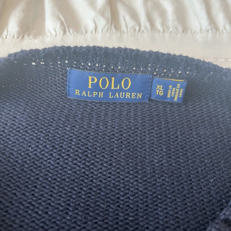 Suéter Polo Ralph Lauren EUA Bandeira Americana Masculino XL Pulôver Suéter Clássico - Imagem 3 de 4