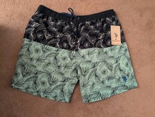 U.S. Polo Assn. Men's Size XL Blue Print Swim Trunks NWT Free Ship