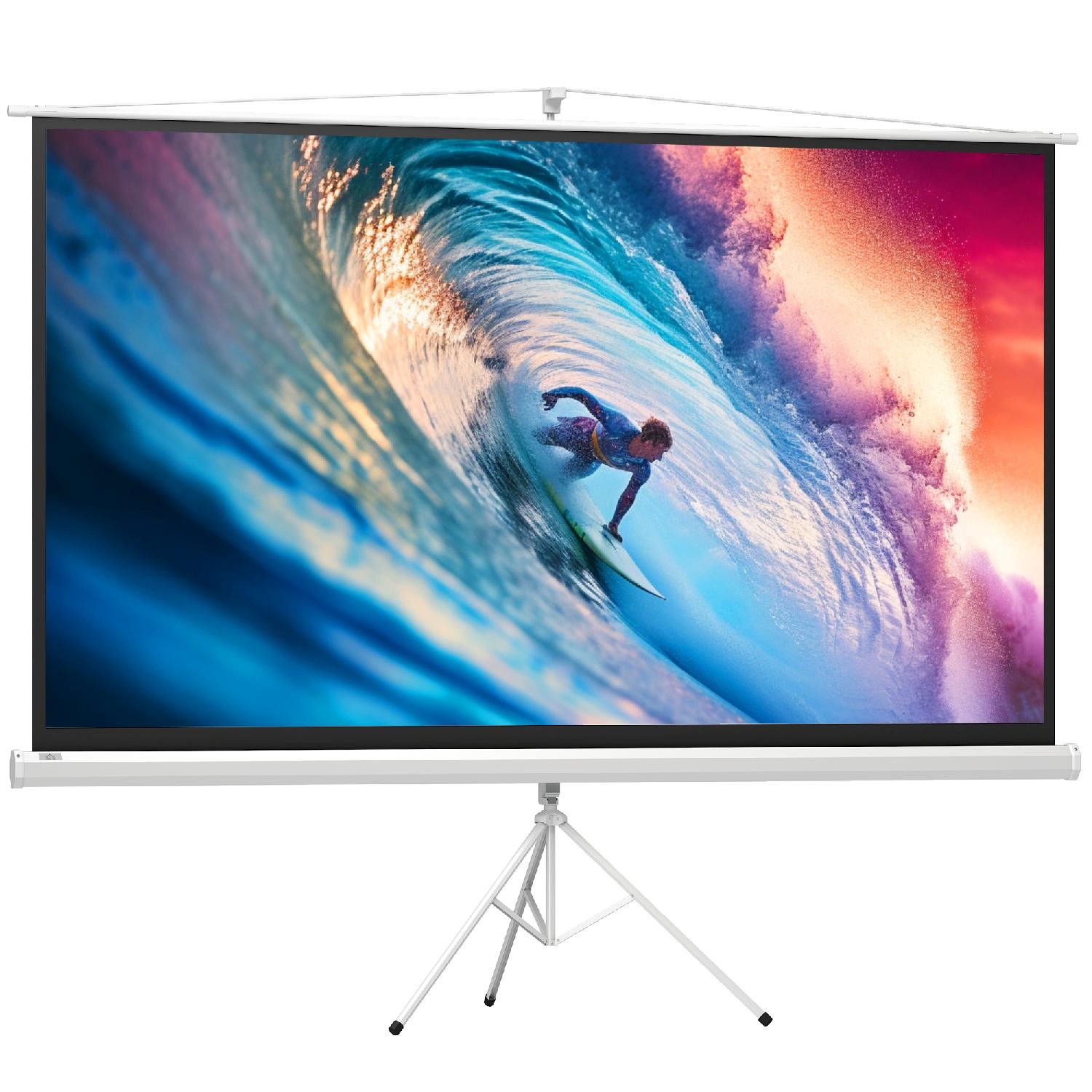 Telo Proiettore 100 Pollici 16:9 con Treppiede DecHome Bianco Offerta
