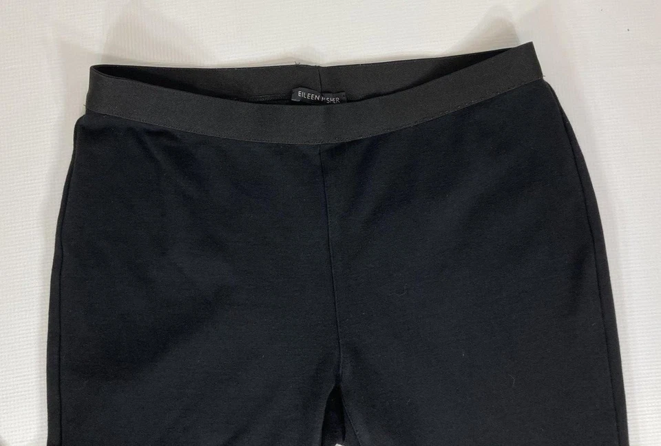 Pantalones elásticos negros EILEEN FISHER pierna cónica RN78121 / CA34460 talla XS Foto 3 de 4
