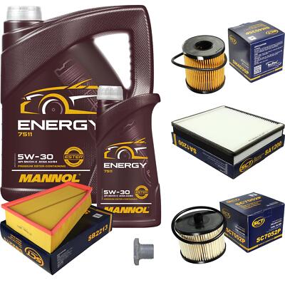 SCT Germany Inspektionspaket MANNOL Energy 5W-30 6L für Ford 2.0 TDCi