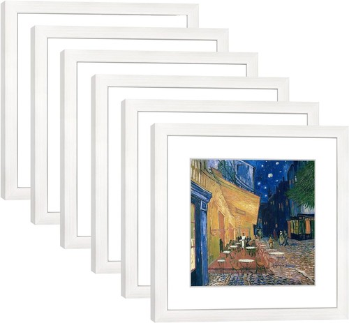 Glass And Plexiglass Frames ZXT-parts 6x6 Picture Frames White