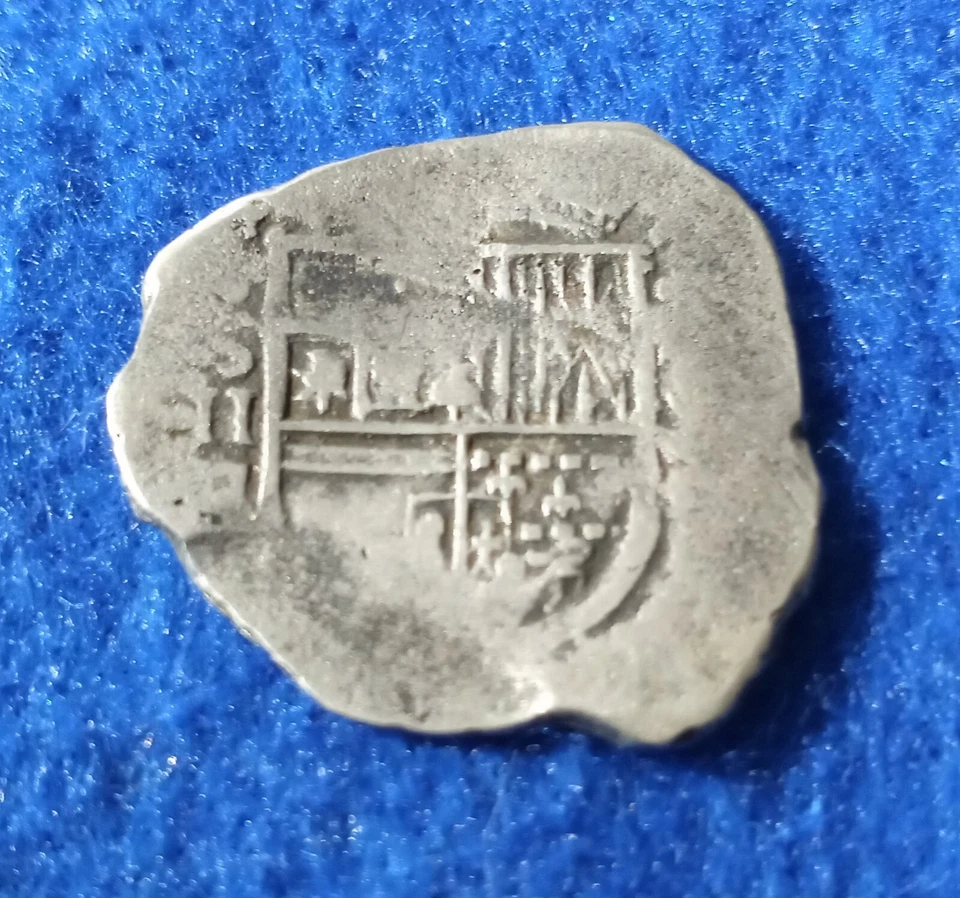 2 REAL SILVER SPANISH LAND TREASURE DATE CIRCA 1556-98 - Image 2 of 4