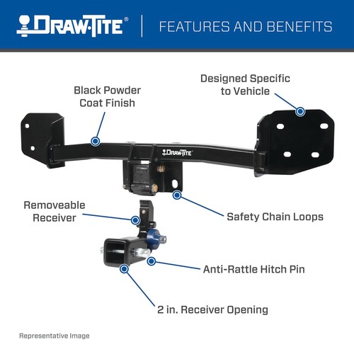Trailer Tow Hitch For 19-25 Volvo XC40 Hidden Removable 2" Receiver Class 3 NEW - Picture 6 of 6