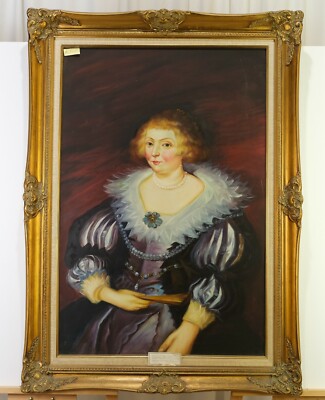 VGUC Exquisite Countess of Buckingham Repro (?) 1625-1627 Painting Gilded Frame