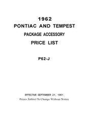 1962 Pontiac Oem Accessory Part Number And Description List