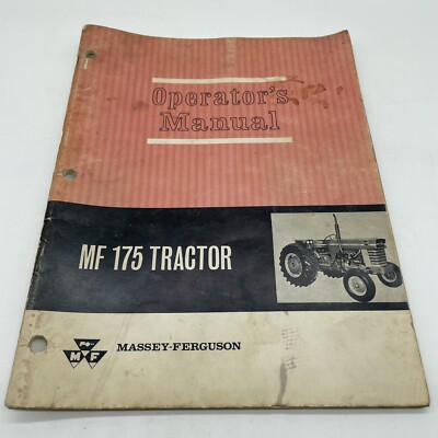 Massey Ferguson MF175 Tractor Owner Operator Manual User Guide