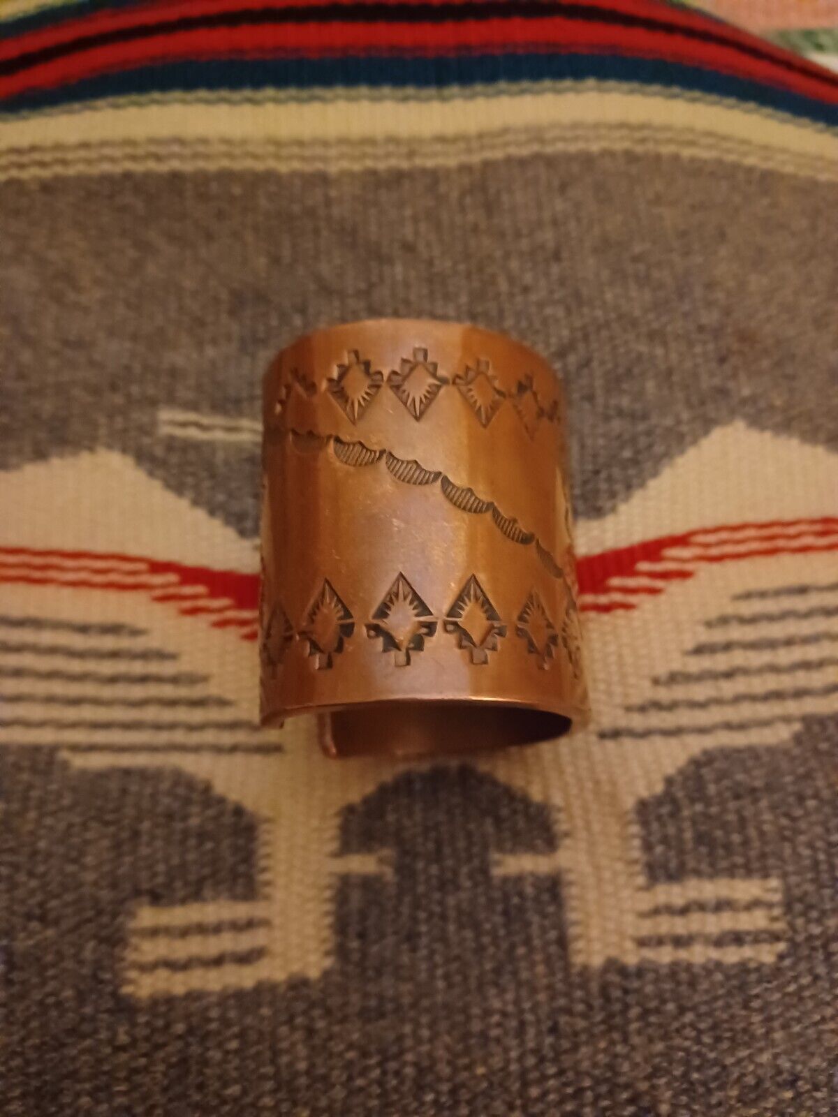 Navajo DBH Heavy Gauge Stamped Copper cuff bracel… - image 5