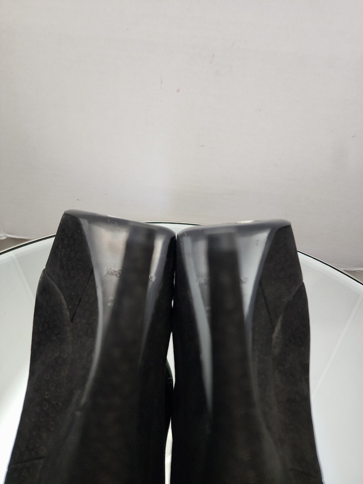 Yves Saint Laurent nero scamosciato scolpito plateau tacco a pompa taglia 39