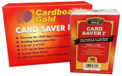 50 Ct Card Saver I CS 1 Cardboard Gold PSA Graded Semi Rigid Holders Brand New
