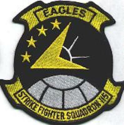 4'' NAVY VFA-115 SQUADRON EAGLES 1942 TORPEDO BLACK EMBROIDERED JACKET PATCH