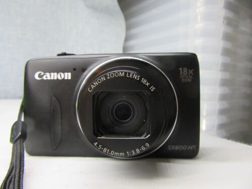 Cannon Power Shot SX600 HS 16.0mp 18x Optical Zoom Camera & Charger Black