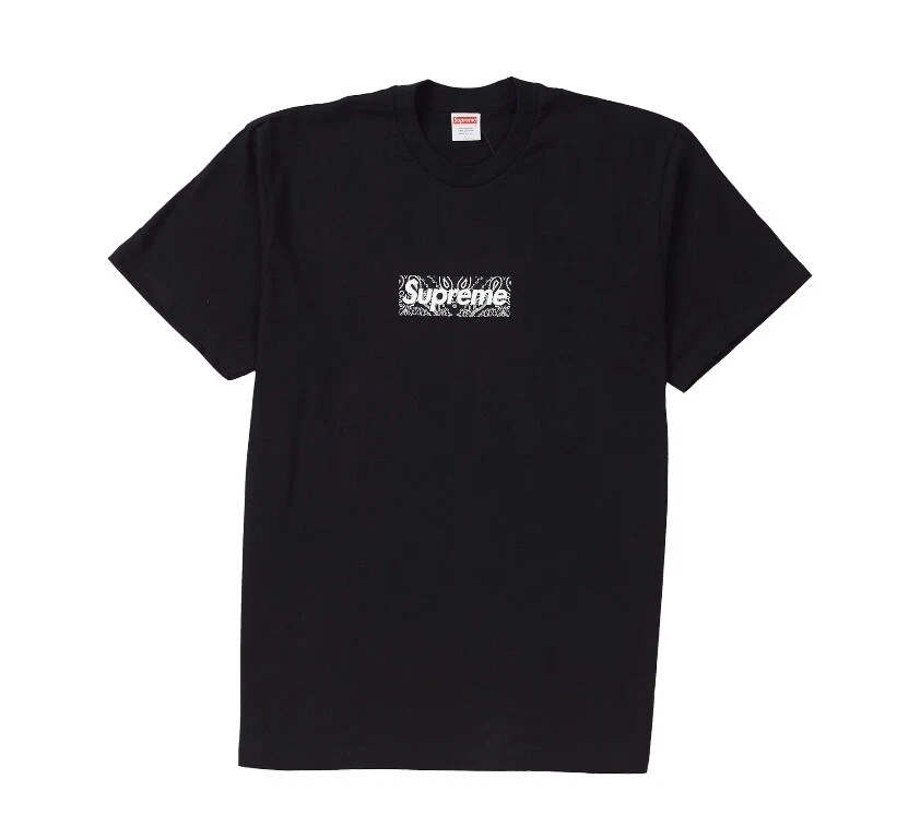 Tee shirt logo Supreme Bandana Box en noir taille M   flambant neuf 100 % authentique