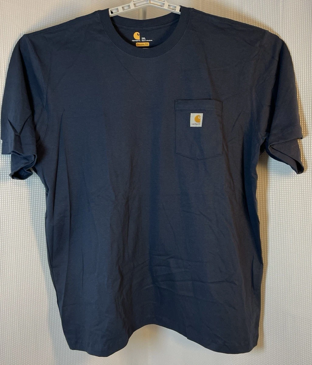 Carhartt Navy Shirt Men's 2X Original Fit Short Sleeve T-shirt Pocket PP30