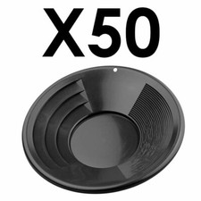 50 pack of SE 14" PANNING GOLD PAN - BLACK