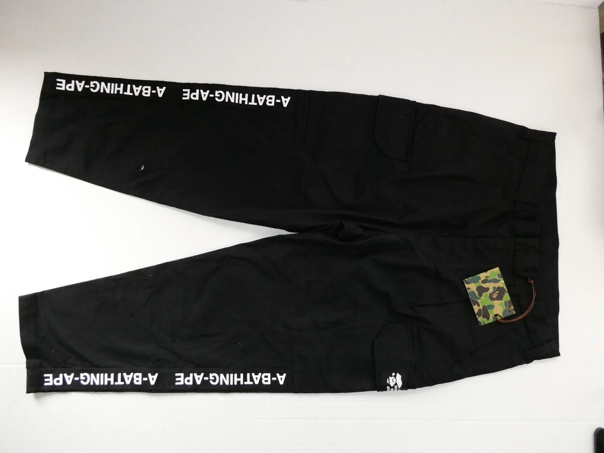 Vintage A Bathing Ape Cargo Pants, Black, Size Large (L)(34-38
