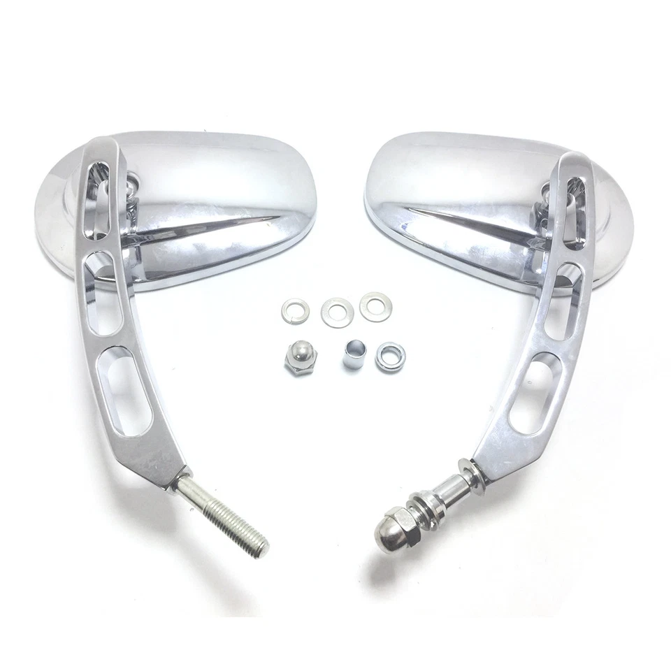 Espejos retrovisores de corte de borde hueco para motocicleta Harley Davidson Road Glide Custom Touring Foto 2 de 4