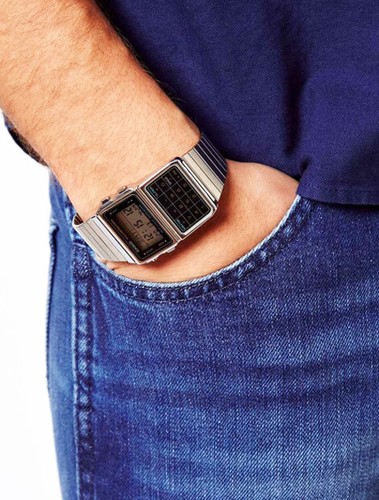 Orologio CASIO DATA BANK CALCULATOR DBC-611-1DF Calcolatrice Bracciale Acciaio - Foto 4 di 5