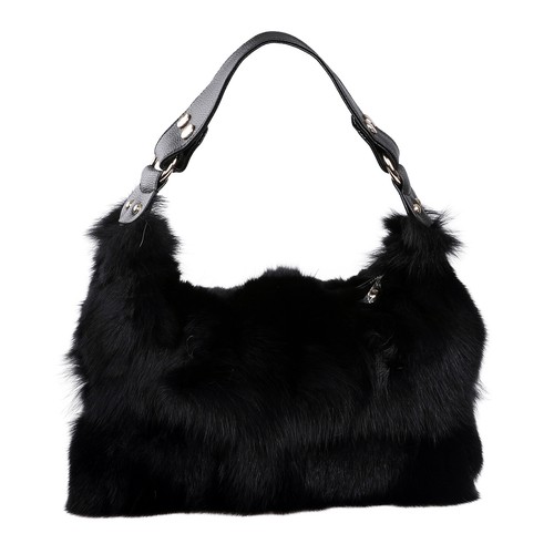Women's Winter Genuine Fox Fur Shoulder Bag Handbag PU Leather Top Handle Bags - Picture 38 of 41