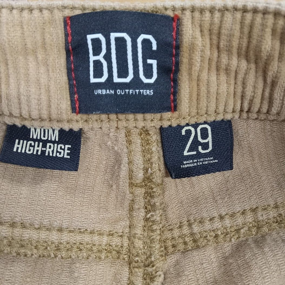 BDG Pants Womens 29 Khaki Beige Carmel Corduroy Mom High Rise 90s
