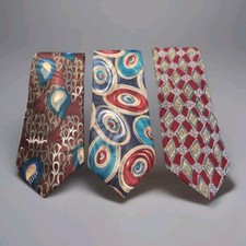 Vintage Necktie Lot Towncraft Art Deco Mens Rockabilly Swing Tie Retro Abstract
