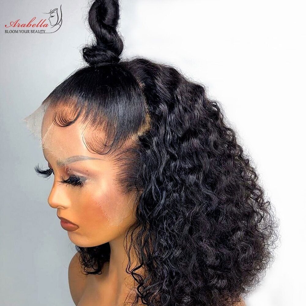Lace Front Human Hair Wigs Bob Water Wave Transparent Lace  display picture 1