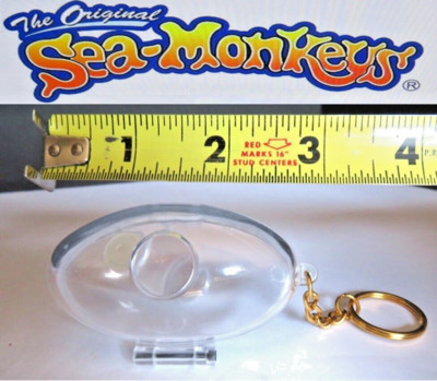 VINTAGE Amazing Live Sea-Monkeys *VIDEO* Aquarium Magnifier Keychain Bubble RARE