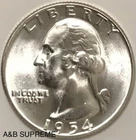 1954 Washington Quarter From OBW Roll Estate CHOICE-GEM Bu Unc. 90% Silver