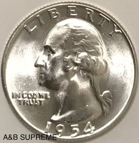 1954 Washington Quarter From OBW Roll Estate CHOICE-GEM Bu Unc. 90% Silver