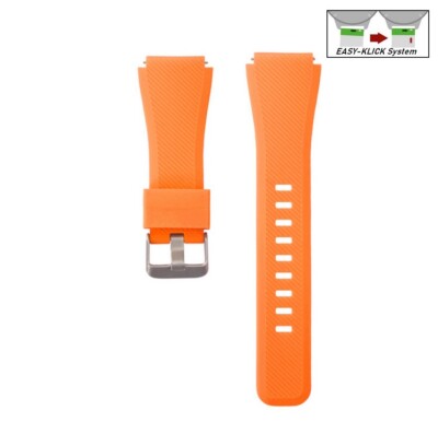 Easy-Klick Silikon Uhrenarmband Modell Orion orange 22 mm, komp. Samsung