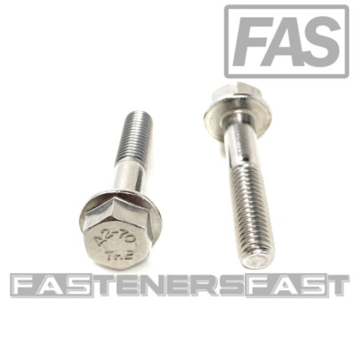 (10) M8 x 1.25 x 40 Stainless Steel DIN6921 A2 Hex Flange Bolts M8x40mm Flange