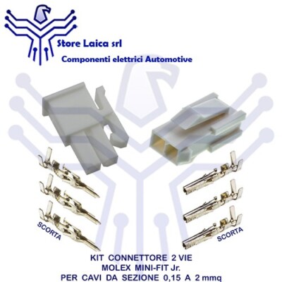 Steckverbinder 2 Vie Mini Fit Molex Männlich Weiblich Set 2 Pin Full Mini-Fit Jr