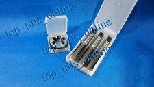 4x 1" x 10 BSF TPI HIGH CARBON STEEL TAPS AND DIE PLASTIC BOXED 