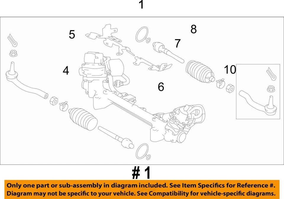 Engranaje de dirección/rack bastidor eléctrico y piñón AWD se adapta a 16-23 INFINITI Q50 789045 Foto 4 de 4