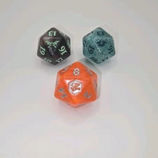 Magic The Gathering Set Of 3 D20 Oversized Dice-Duskmourn, MH3, Forgotten Realms