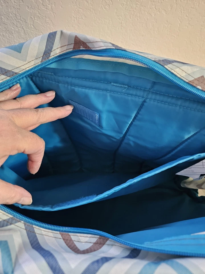 Bolso de mensajero para computadora Jansport correa ajustable, verde azulado/blanco Foto 3 de 4