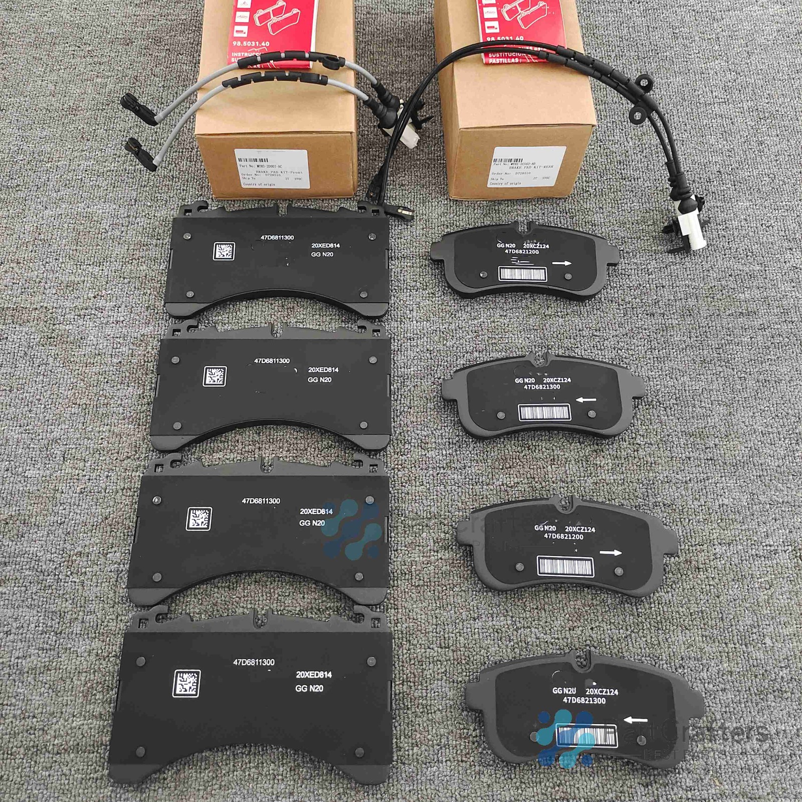 NEW  Front & Rear Brake Pad Kit For Aston Martin DBX, + FREE SENSOR
