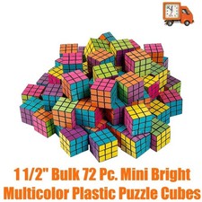 1 1/2" Bulk 72 Pc. Mini Bright Multicolor Plastic Puzzle Cubes