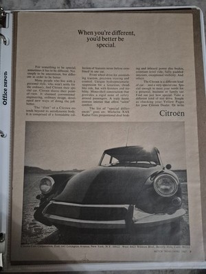 1967 Citroen To Be Special Has To Be Different Car Photo LG VINTAGE AD (JA1158