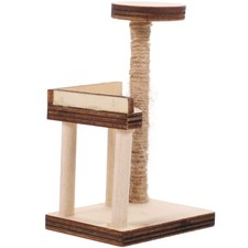 Mini Wood Cat Tree Dollhouse Furniture Set Miniature Landscape Decor