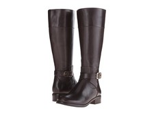 New Michael Kors Women's Bryce Leather Riding Boots Dark Chocolate 5.5 M