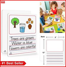 Double Sided Dry Erase Board 9x12 Inch Lined Whiteboard for Kids Writing