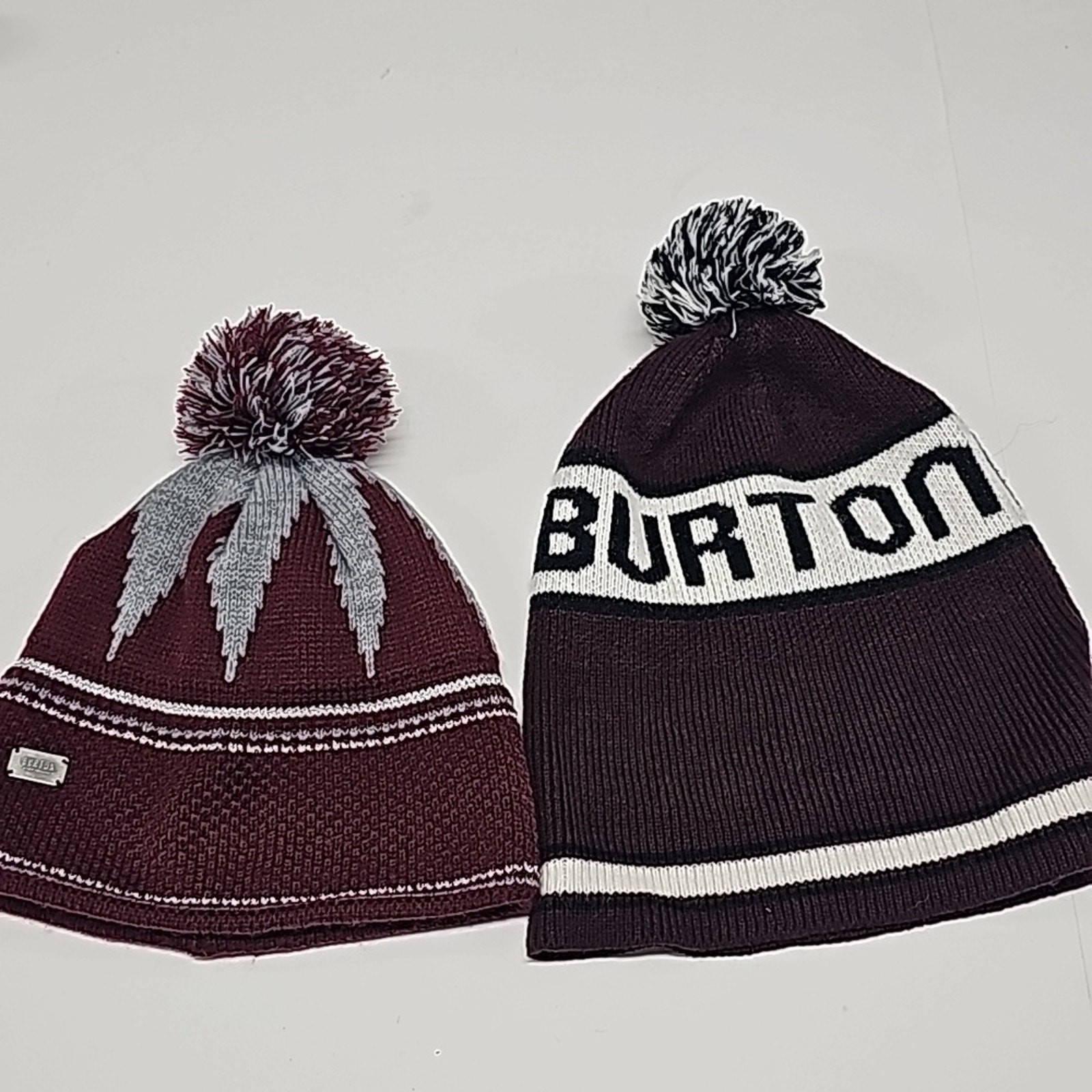 Burton 2-Pack Maroon Multicolor Beanie Skull Cap Set