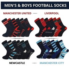 Boys Mens Football Socks ManUnited, ManCity, NewCastle , Liverpool Socks 6-11