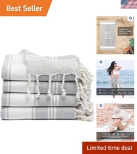 Beach Towel Turkish Cotton Oversized Quick Dry Sand-Resistant 4 Pack